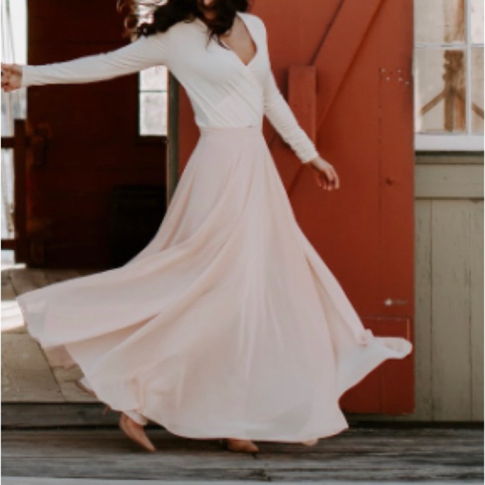 Jenny Yoo Hampton skirt in blush